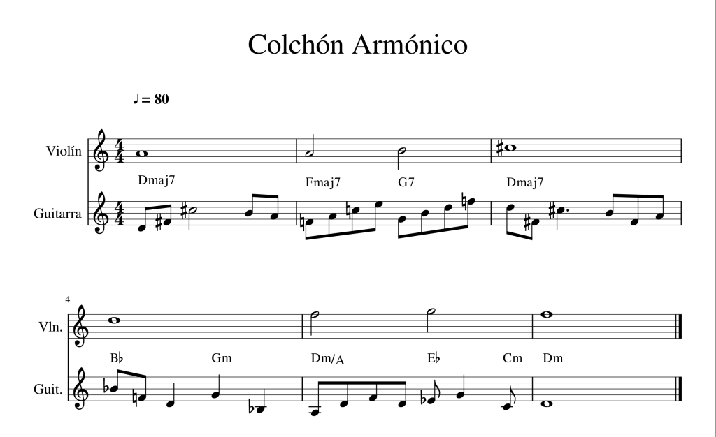 conducción de voces para una sola voz como fondo armónico