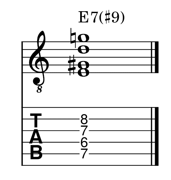 El acorde dominante de novena aumentada, o dominante #9, o acorde hendrix.
